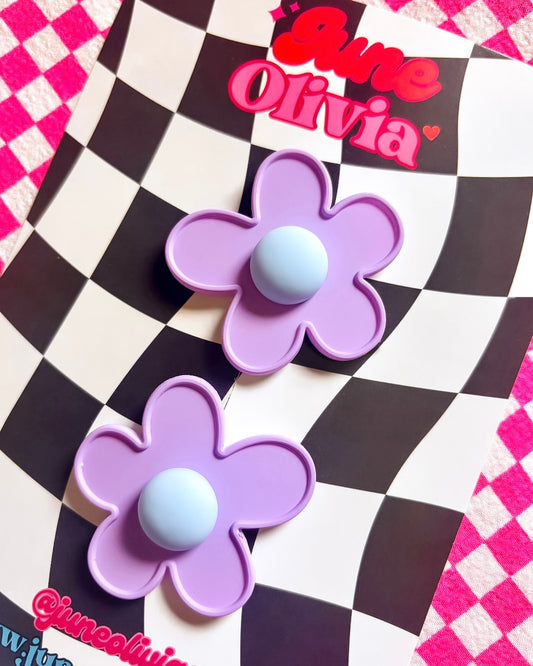 Purple Daisy Clips